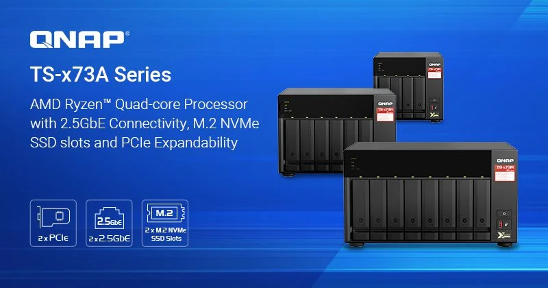 A QNAP BEMUTATTA AZ AMD RYZEN™ NÉGYMAGOS CPU-VAL FELSZERELT TS-X73A SOROZATÚ NAS-T