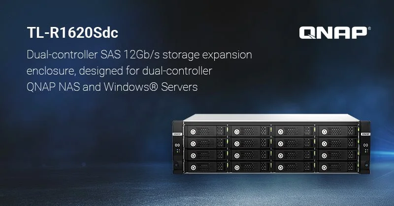 MEGJELENT A QNAP 16-LEMEZES TL-R1620SDC DUAL-CONTROLLERES SAS 12GB/S JBOD BŐVÍTÓEGYSÉGE