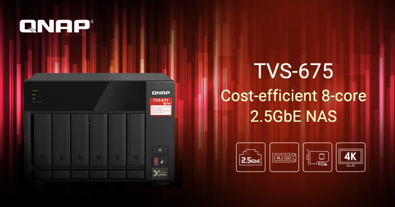 A QNAP BEMUTATTA A ZHAOXIN 8 MAGOS PROCESSZORRAL FELSZERELT TVS-675 2,5 GBE NAS-T