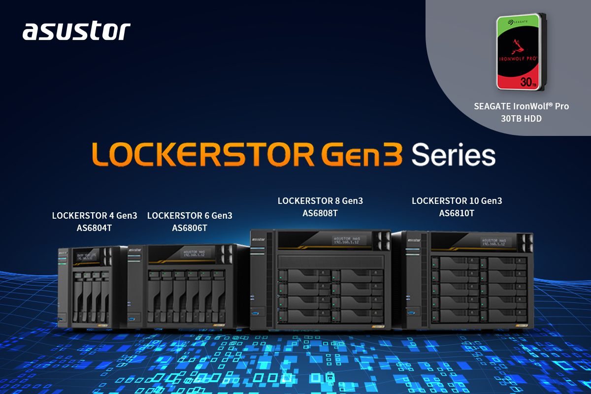 AZ ASUSTOR HIVATALOSAN IS TÁMOGATJA A 30 TB-OS IRONWOLF PRÓT