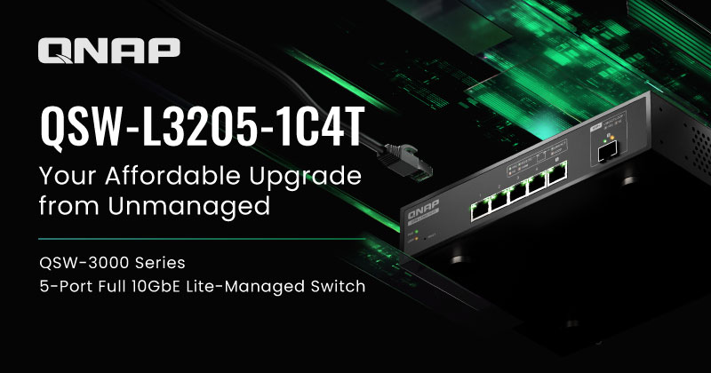 A QNAP BEMUTATJA A QSW 3000 SOROZATÚ, 5 PORTOS, 10 GBE-S LITE-MENEDZSELT SWITCHET – RENDKÍVÜL HATÉKONY FRISSÍTÉS 20 GBPS-OS, NAGY SEBESSÉGŰ HÁLÓZATRA